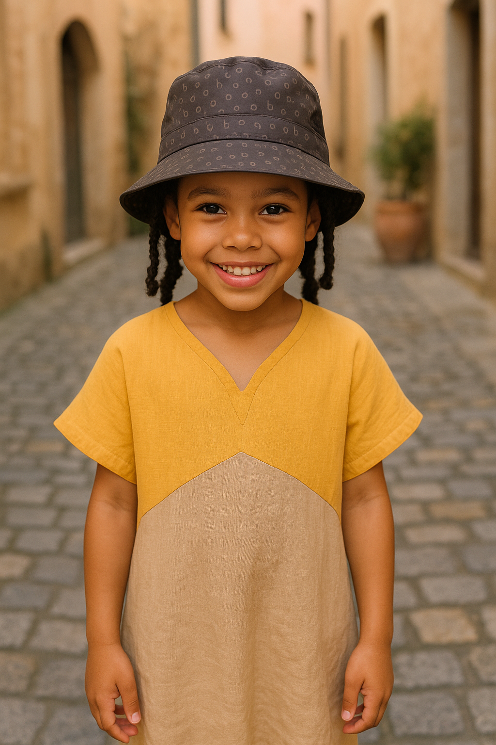 Kids Sun Hat – Bonono x Spaza Luxe Minis | Cultural Print Hat for Girls