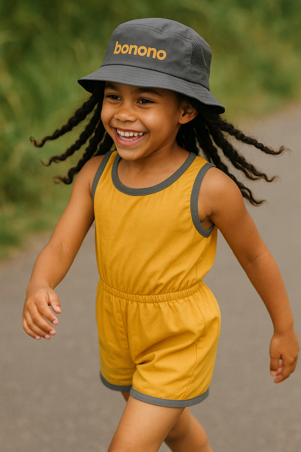 Kids Sun Hat – Bonono x Spaza Luxe Minis | Cultural Print Hat for Girls