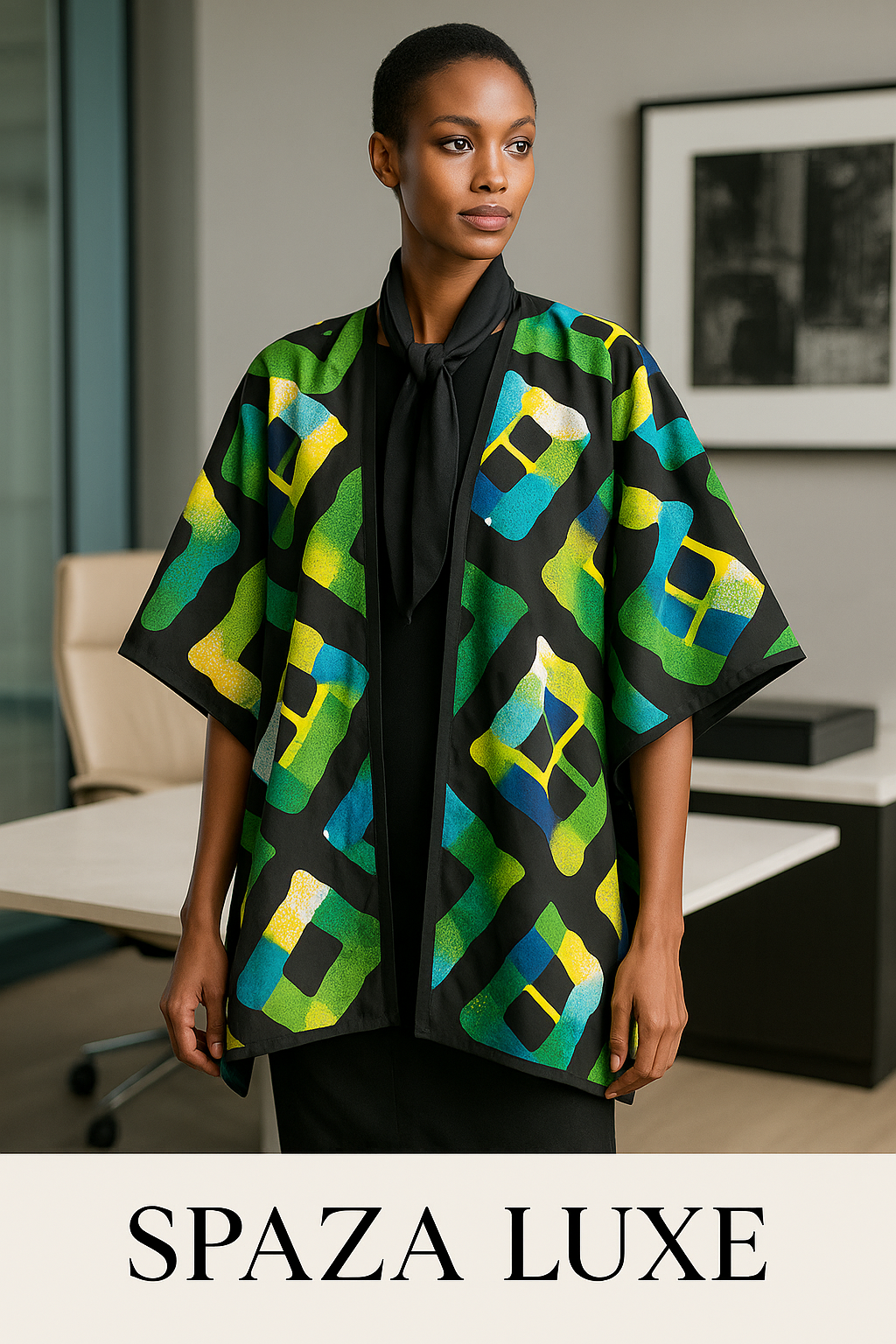 ✨ Spaza Luxe Signature Poncho – Limited Print Edition ✨