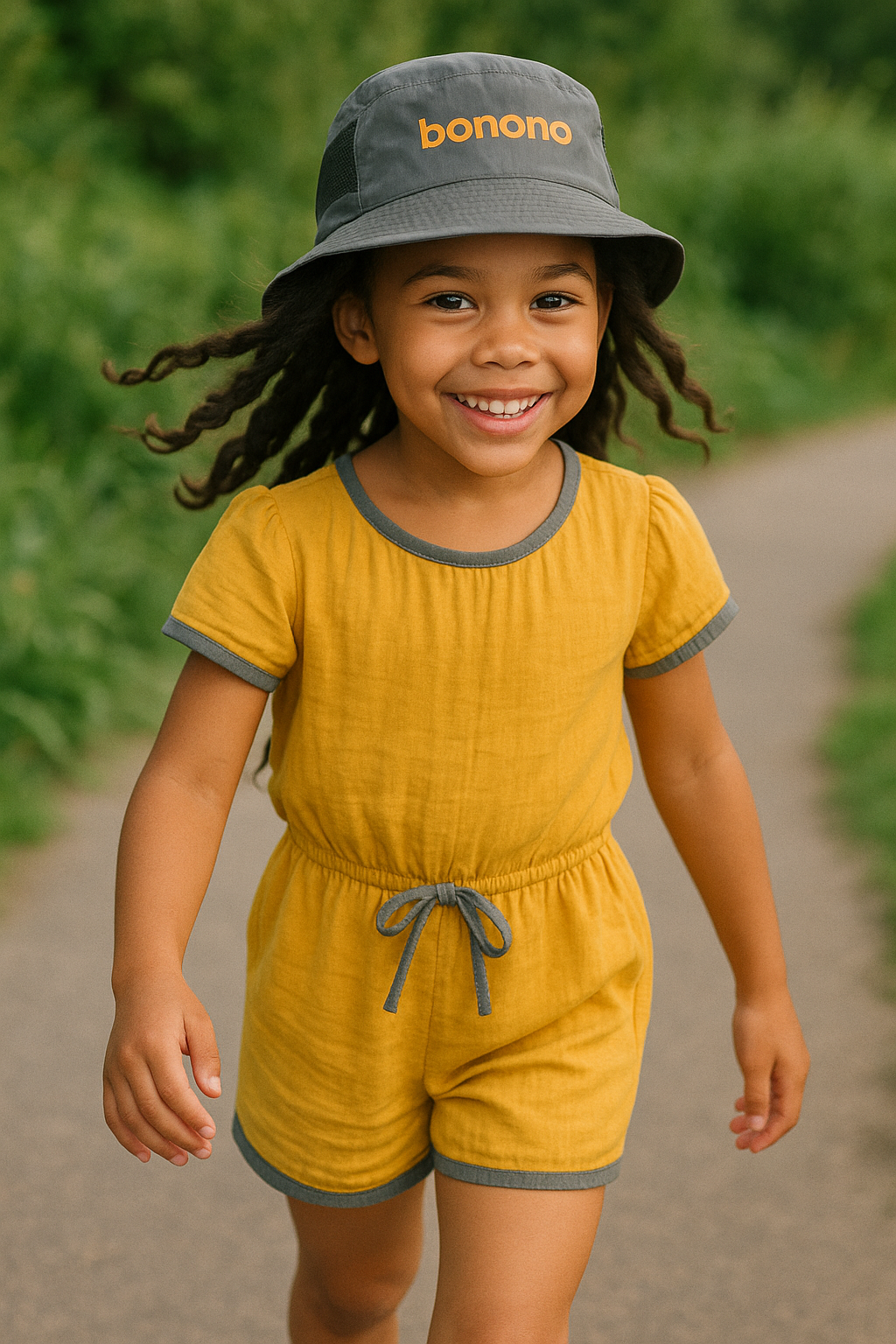 Kids Sun Hat – Bonono x Spaza Luxe Minis | Cultural Print Hat for Girls