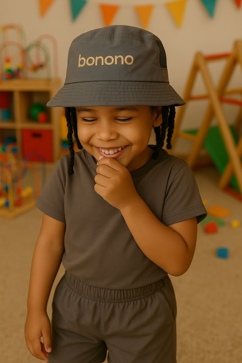 Kids Sun Hat – Bonono x Spaza Luxe Minis | Cultural Print Hat for Girls