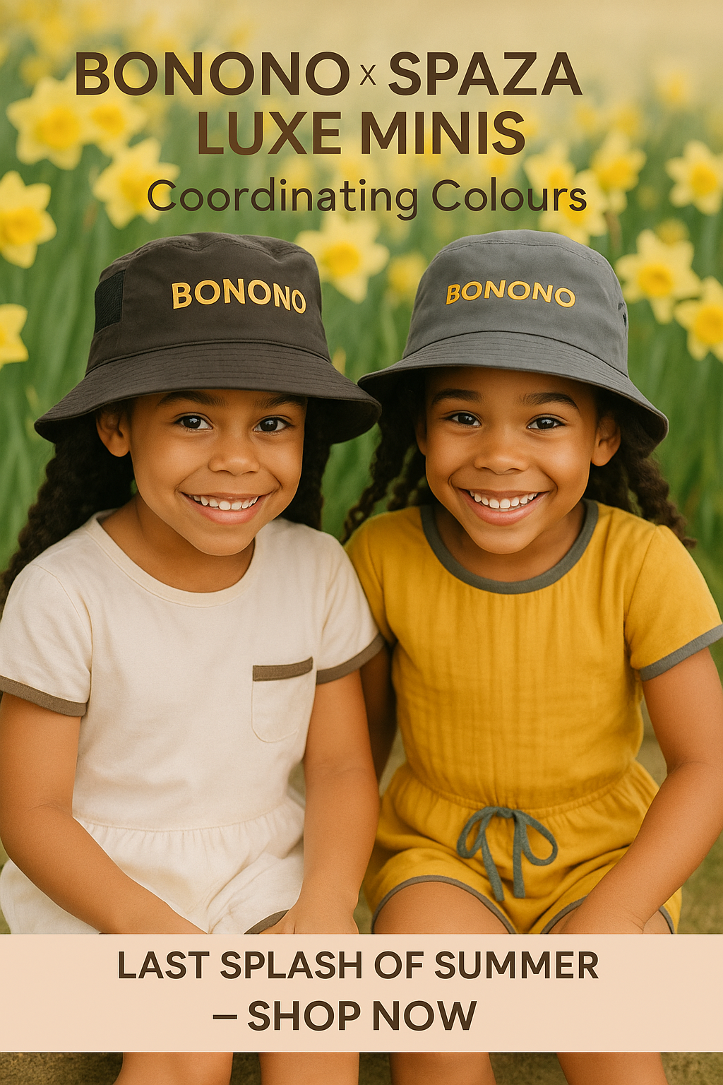 Kids Sun Hat – Bonono x Spaza Luxe Minis | Cultural Print Hat for Girls