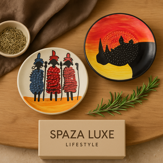 Spice & Herb Grinder Plate – Hand-Painted Ceramic